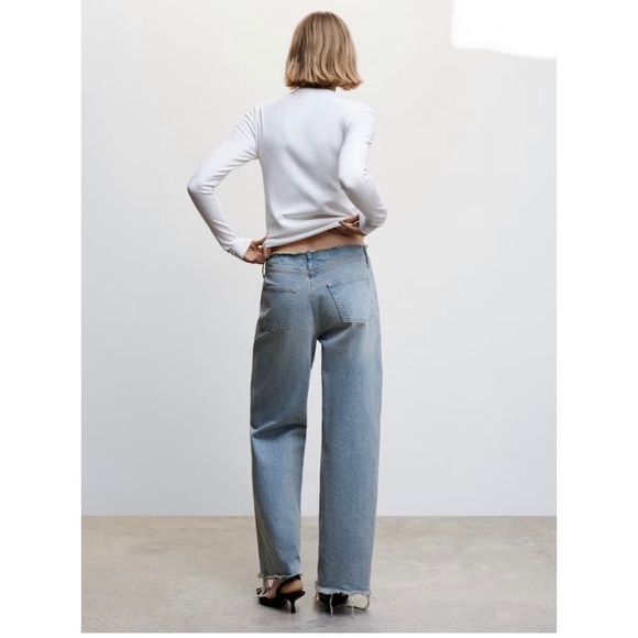NWT MANGO Jeans Women’s Size 6 Vintage Light Wash Grunge - Picture 2 of 9